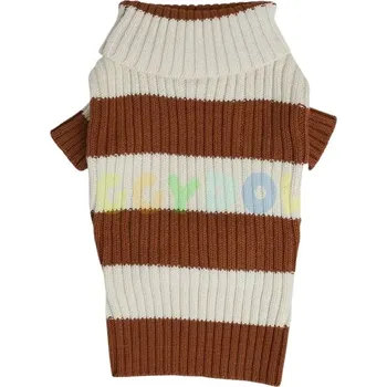 Obleček pro psa Doggydolly Oblečky pro psy, svetr hnědý pruhovaný 30-40cm (Svetr pro psa Doggydolly)