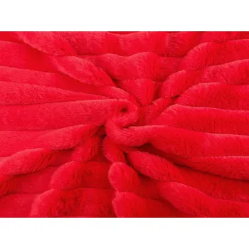 Kožešina s pruhy / imitace činčily, barva 5 červená