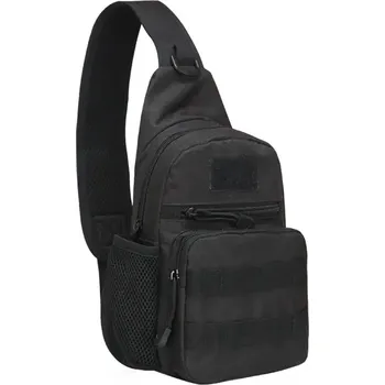 Taktická pánská hrudní taška na výlety s držákem na láhev Barva (Varianta): Černá