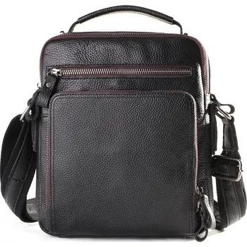 Pánská kožená crossbody taška s klopou do práce i na volno Barva (Varianta): Lychee black
