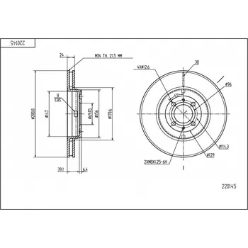 Brzdový kotouč Přední brzdový kotouč Volvo S40 98- 30818027 HART