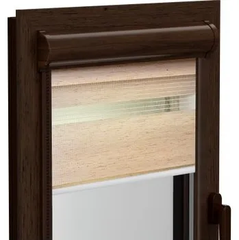 Roleta Roleta Den a Noc v hliníkové hnědé kazetě (ořech) Elite řada Světle růžový mramor