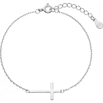 Náramek Stříbrný náramek s větším křížkem 63008