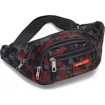 Ledvinka Maskáčová ledvinka pro muže i ženy na telefon a cestování Barva (Varianta): Červená