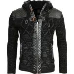 CARISMA svetr pánský 7293 s kapucí, zapínání na zip černá XXL