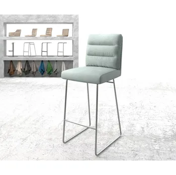 Barová židle Barová židle Pela-Flex Stripes Mint Skid Frame z nerezové oceli