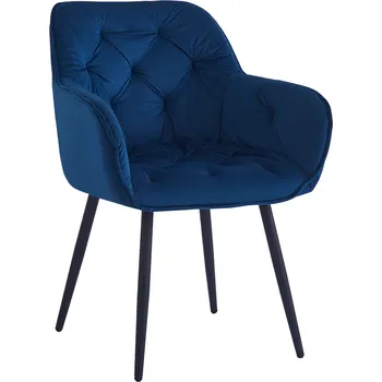 Jídelní židle Tempo Kondela Designové křeslo, modrá Velvet látka, FEDRIS NEW