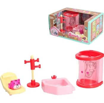 Doplněk pro panenku Nábytek koupelna herní set doplněk do domečku pro panenky plast