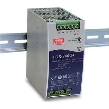 modulární přístroj a rozvaděč Mean Well TDR-240-24 Zdroj na DIN 240W 24V 3f