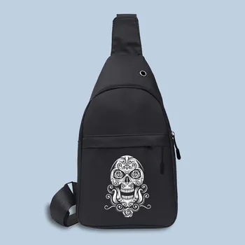 Outdoorové zavazadlo Unisex ledvinka s lebkou – cestovní styl na mobil a doklady Barva (Varianta): 6Skull008