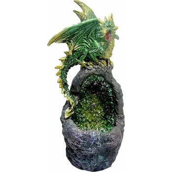 Soška svítící Smaragdový drak strážce cca 16 cm, 230 g