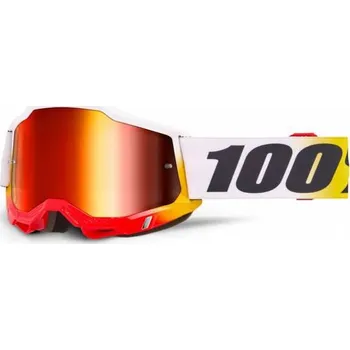 Motocyklové brýle ACCURI 2, 100% brýle TORKEN, červené plexi