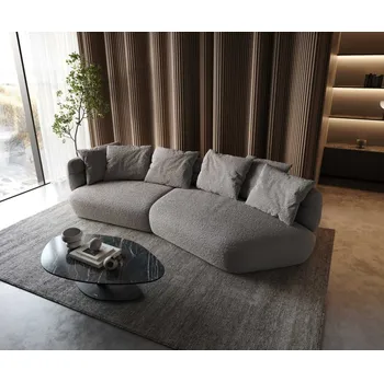 Pohovka Pohovka Roya 320x140 cm bouclé stříbrně šedá