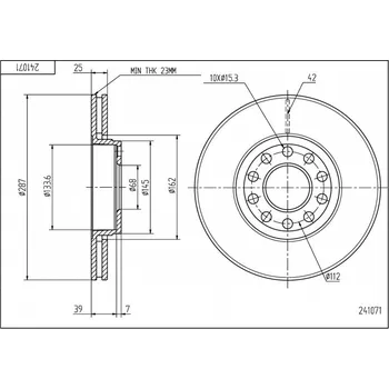Brzdový kotouč Přední brzdový kotouč Superb 1.8T 02-08/sada 4B0615301B HART