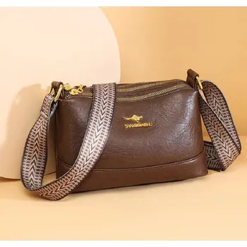 Kabelka Dámská luxusní kabelka Kangaroo pro cestování i každodenní nošení Barva (Varianta): Kávová