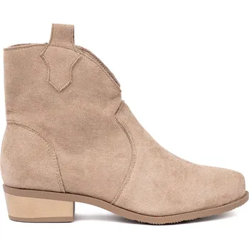 Dámská treková obuv Béžové dámské kotníkové kovbojky NS562P-KH Velikost: 38