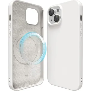 Pouzdro na mobilní telefon Prémiový barevný MagSafe silikonový obal pro iPhone 15 Pro Max Barva: Bílá