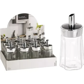 Cukřenka Cukřenka skleněná hranatá s kovovým víčkem, obsah: 0,18 litru, výška: 140 mm, průměr: 69 mm