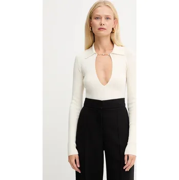 Dámský svetr Svetr s přídavkem hedvábí Elisabetta Franchi MK09B56E2 béžová 01X, vel. 38