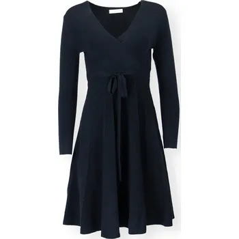 Dámské šaty MIDI šaty úpletové 5158 barva: černá, velikost: L/XL