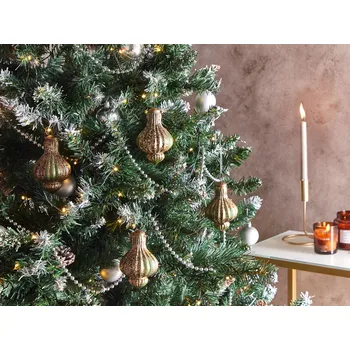 Bytová dekorace Beliani Sada 8 ozdob BRILLANT Sklo Zelená 8 ks