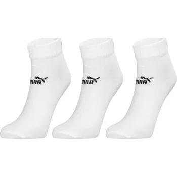 Unisex ponožky Puma ELEMENTS UNISEX PLAIN QUARTER 3P 43/46 Bílá, Černá