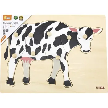 Dřevěná hračka Viga Dřevěná montessori vkládačka - kráva