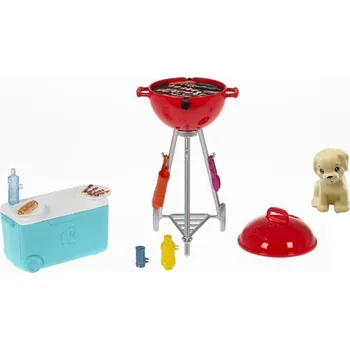 Hračka Barbie mini herní set s mazlíčkem grilování GRG76