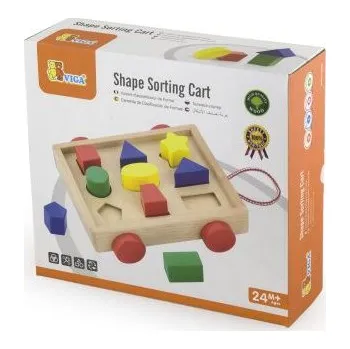 Dřevěná hračka Viga Dřevěná vkládačka - vozík