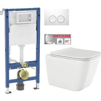 WC sada GEBERIT DuofixBasic s bílým tlačítkem DELTA21 + WC INVENA PAROS + SEDÁTKO 458.103.00.2 21BI RO1