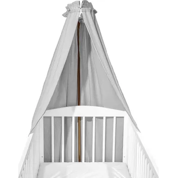 Dětská postýlka KLUPS Baldachýn na postýlku mušelínový grey 150x200 cm - VÝPRODEJ