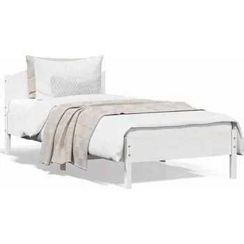 Postel vidaXL Postel bez matrace voskově 100 x 200 cm masivní borovice [842614] Barva: Bílá