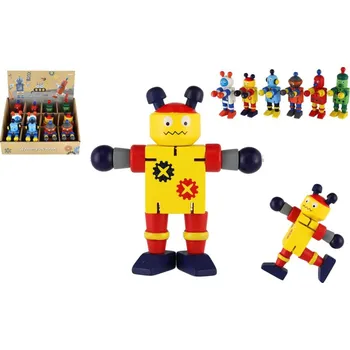 Dřevěná hračka Robot dřevo 12cm 6 druhů