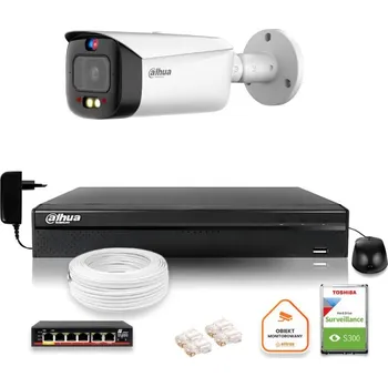 Bezpečnostní kamera Dahua TIOC IP Surveillance Kit 5mpx 2K kamera IPC-HFW3549T1-AS-PV-0280B-S5 DVR s diskem pro nepřetržitý provoz