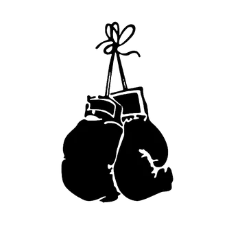 Boxerské rukavice SiluGraf Samolepka silueta Boxerské rukavice • černá matná - 13 cm
