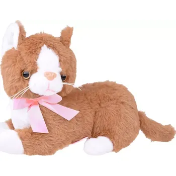 plyšák plyšová kočka flico s růžovou mašlí 34 cm