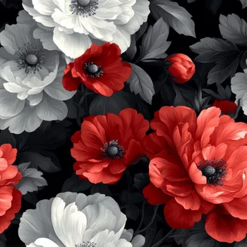 Imitace bavlny light noční zahrada