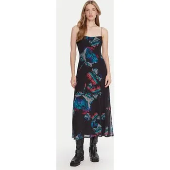 Dámské šaty Desigual Každodenní šaty Watercolor Lacroix 25WWVK03 Černá Regular Fit XL