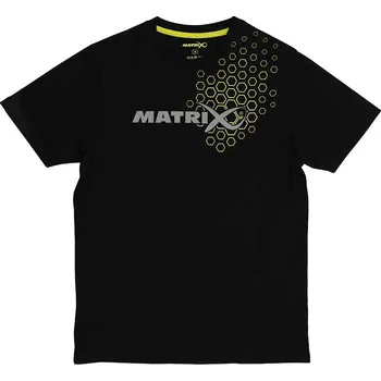 Rybářské oblečení Matrix Tričko Black Hex Print T-Shirt XL