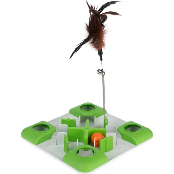 Hračka pro kočku Zooplus Basics puzzle na pamlsky 26 x 26 x 46 cm Zelená