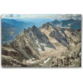 Diamantové malování Diamantové malování - Pohled na Alpy - Rakousko Velikost: 40x60cm, Rámování: Pouze srolované plátno, Diamanty: Čtvercové