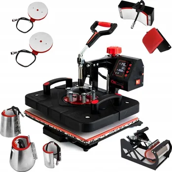 Obraz Termotransferový lis, termotransferové lisy CNCTech, termotransferový lis pro sublimaci 8v1, 38x30 cm