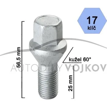 Šroubek na kolo Šroub kola M14 x 1,5 Alfa Romeo 159