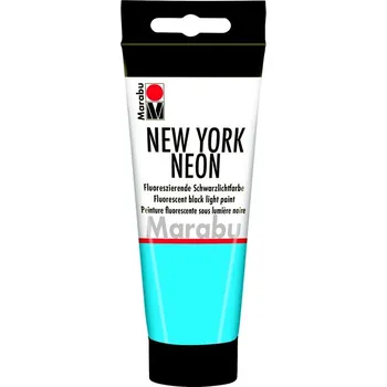 Marabu NEW YORK NEON Fluorescenční Black Light barva, Neon-modrá 355, 100 ml