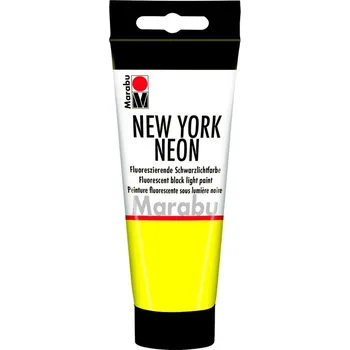 Marabu NEW YORK NEON Fluorescenční Black Light barva, Neon-žlutá 321, 100 ml