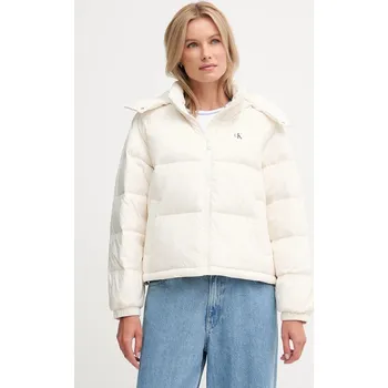 Péřová bunda Calvin Klein Jeans LV047D501G béžová 01X, vel. XXS