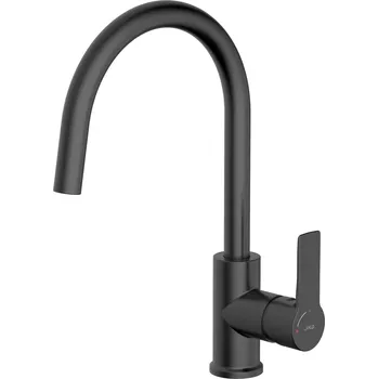 Vodovodní baterie JIKA Ponta Style - dřezová stojánková páková baterie, otočné výtokové raménko, výška výtoku 209 mm, Cold Start (H3512H1...2601) Barva: Černá matná