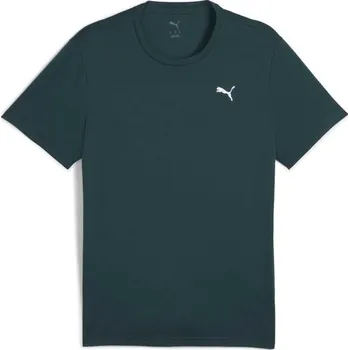 Pánské tričko Pánské sportovní triko Puma M TAD ESSENTIAL POLY TEXTURE TEE XL Tmavě zelená, Bílá