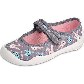 Dívčí bačkory BEFADO dívčí balerínky 114X511 šedé 28
