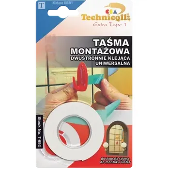 Lepicí páska TECHNICQLL ASSEMBLY TAPE - Bílá oboustranná montážní páska 1,5m x 19mm